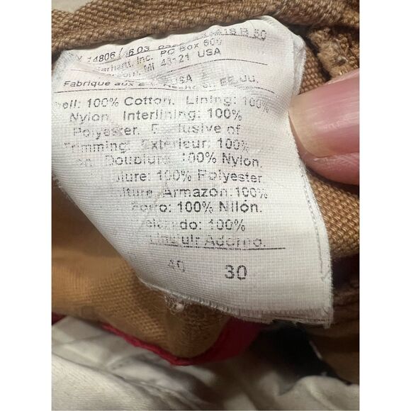 Carhartt Quilted Lined Duck Overalls Sz 40/29 - Picture 4 of 5